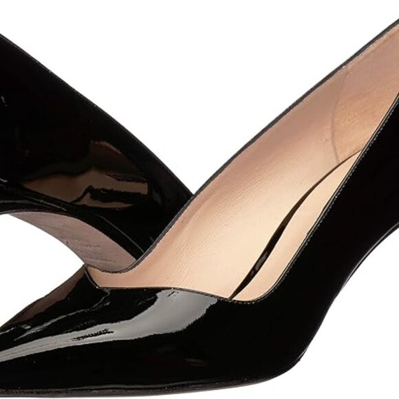 Stuart Weitzman Anny 70 Pointy Toe Pump Black Patent Heel Women NEW NIBSAVE $250 - Picture 1 of 16